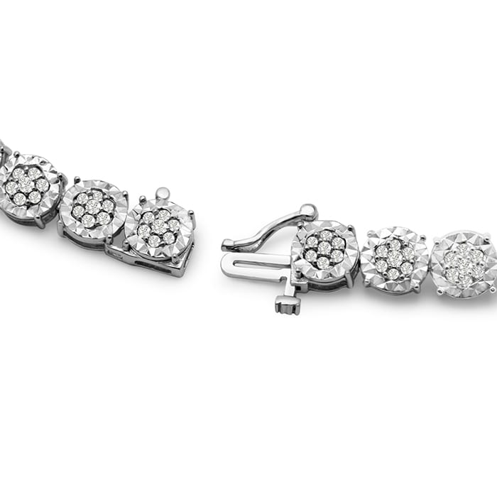2 Carat Natural Diamond Miracle Tennis Bracelet In Sterling Silver, 7 Inches