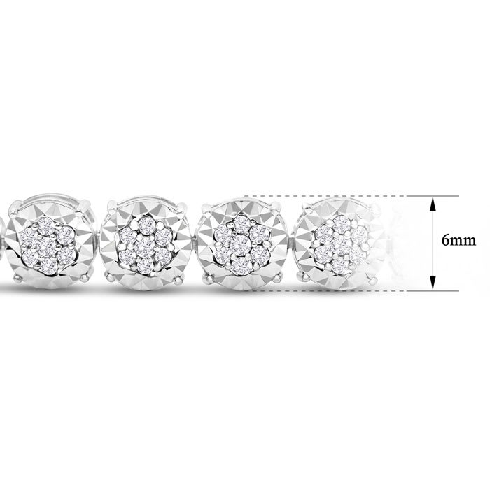 2 Carat Natural Diamond Miracle Tennis Bracelet In Sterling Silver, 7 Inches