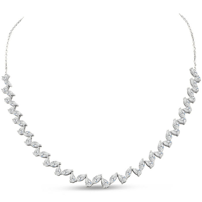 7.36 Carat Lab Grown Diamond Fancy Necklace In 14K White Gold, 16 Inches