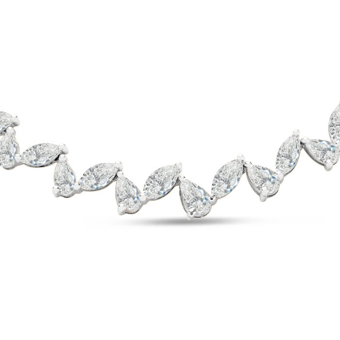 7.36 Carat Lab Grown Diamond Fancy Necklace In 14K White Gold, 16 Inches