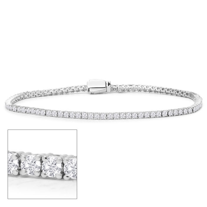 5 Carat Lab Grown Diamond Tennis Bracelet In Sterling Silver, 7 Inches
