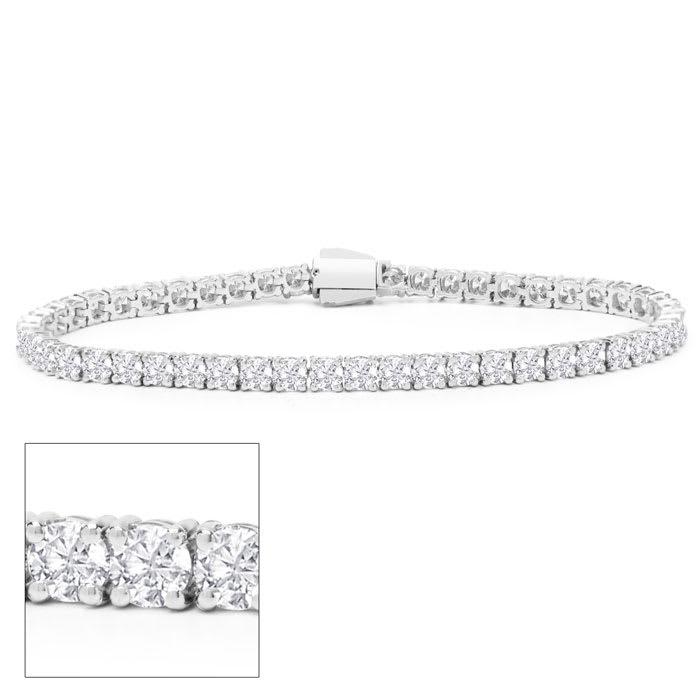 8 Carat Lab Grown Diamond Tennis Bracelet In Sterling Silver, 7 Inches