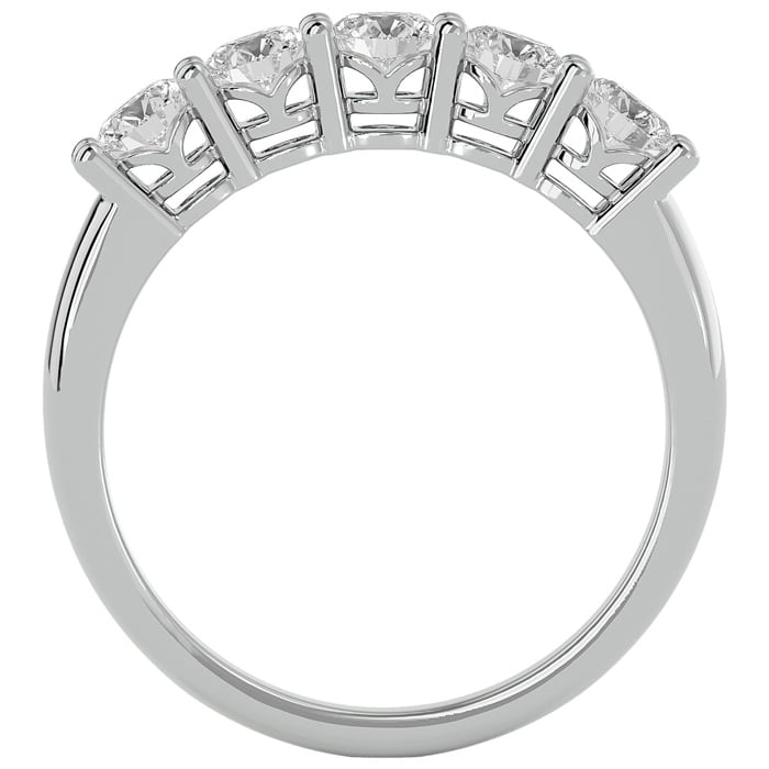 1 Carat Five Lab Grown Diamond Anniversary Band In Sterling Silver. Very Popular Diamond Band In Solid In Sterling Silver!