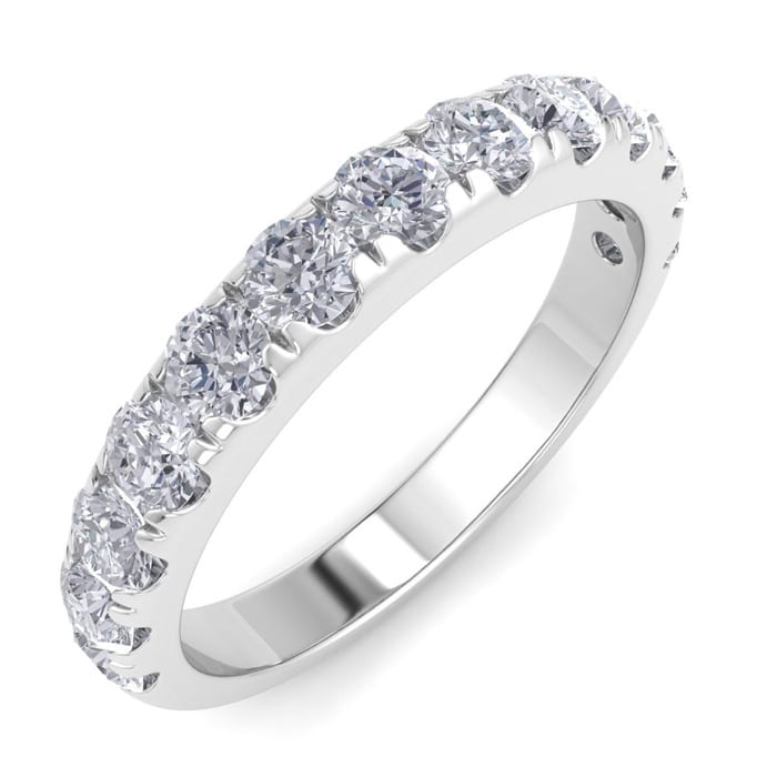 1 Carat Lab Grown Diamond Wedding Band In Sterling Silver