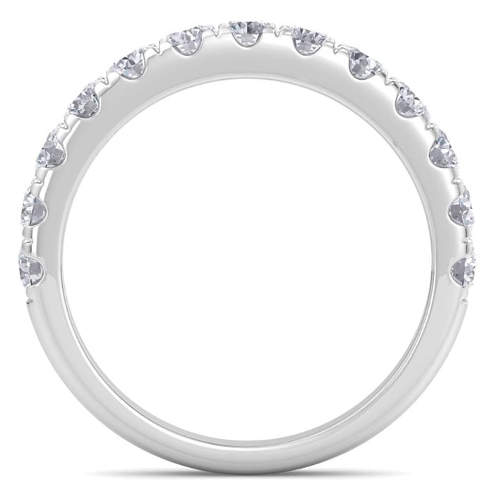 1 Carat Lab Grown Diamond Wedding Band In Sterling Silver