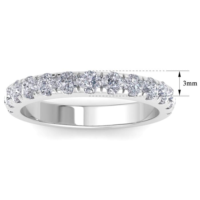 1 Carat Lab Grown Diamond Wedding Band In Sterling Silver