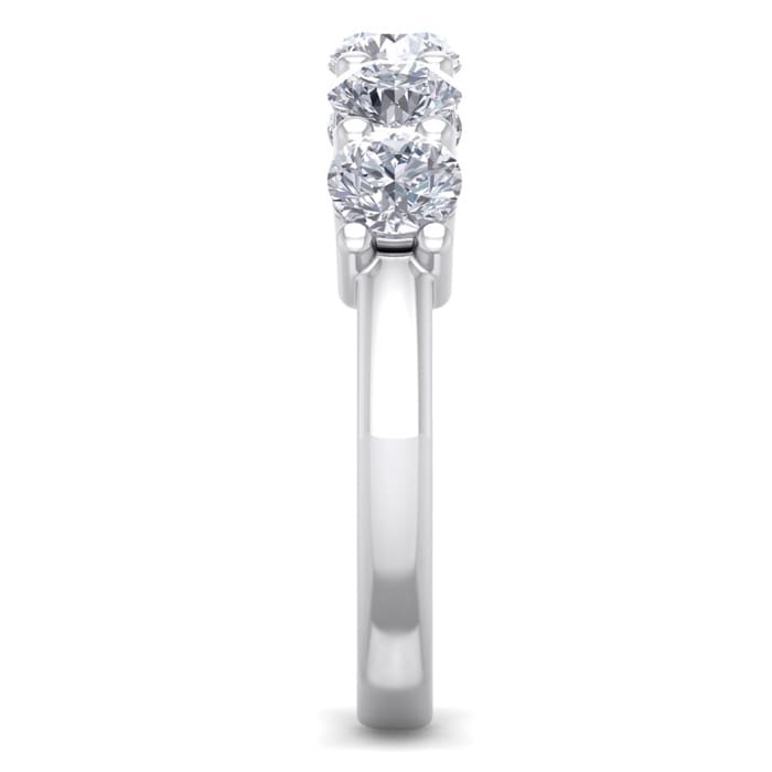 1 1/2 Carat Five Lab Grown Diamond Anniversary Band In Sterling Silver