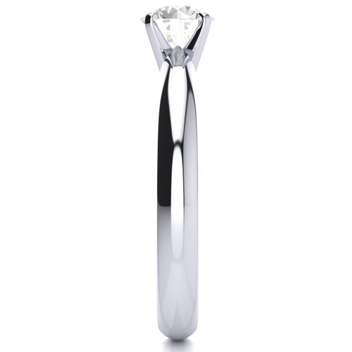 Estate Jewelry 1/2 Carat Natural Diamond Round Engagement Rings In 14 Karat White Gold, Size 7.5