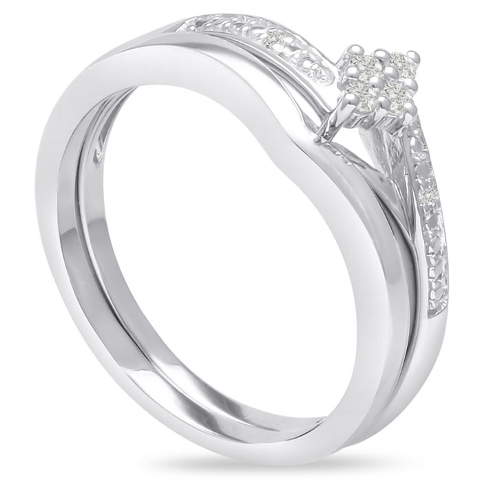 Estate Jewelry Marquise Shaped Diamond Bridal Set, Ring Size 4.5 
