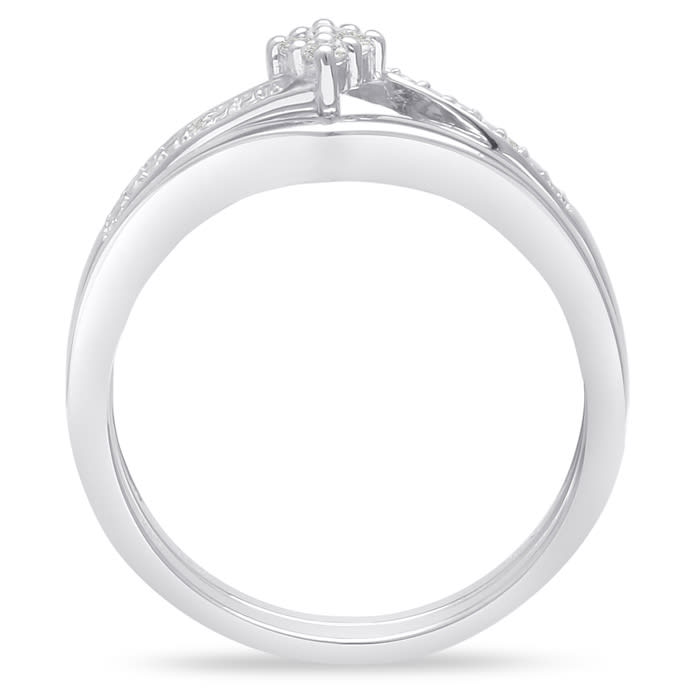 Estate Jewelry Marquise Shaped Diamond Bridal Set, Ring Size 4.5 

