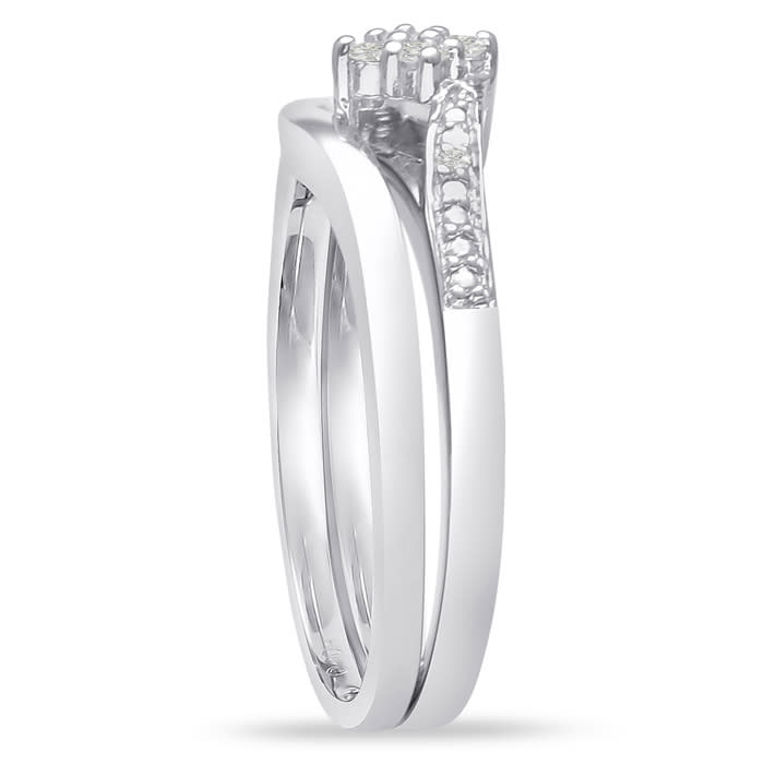 Estate Jewelry Marquise Shaped Diamond Bridal Set, Ring Size 4.5 
