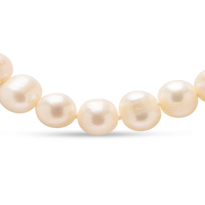 Estate Jewelry Baroque Pearl Strand Necklace With White Lobster Clasp, 18 Inches