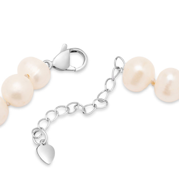Estate Jewelry Baroque Pearl Strand Necklace With White Lobster Clasp, 18 Inches