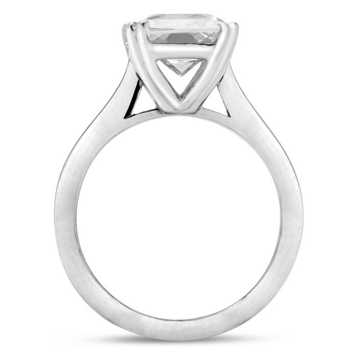 Estate Jewelry 2-1/2 Carat Cushion Shape Zirconia Ring In Sterling Silver, Size 4