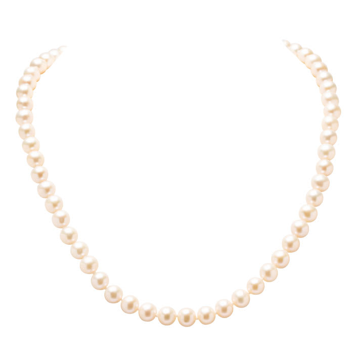 Estate Jewelry Freshwater Pearl Strand Necklace With Sterling Silver Safety Bow Clasp, 18 Inches