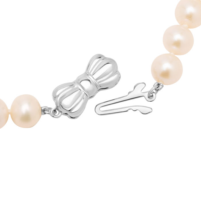 Estate Jewelry Freshwater Pearl Strand Necklace With Sterling Silver Safety Bow Clasp, 18 Inches
