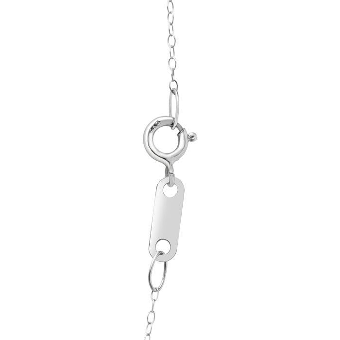 Estate Jewelry 1/2 Carat Oval Blue Sapphire And Diamond Necklace In White Gold, 18 Inches