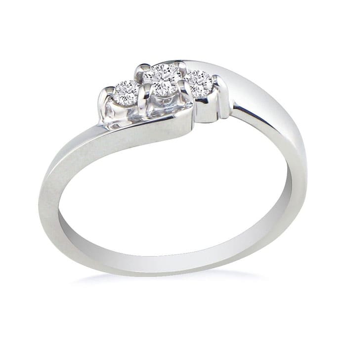 1/10ct Three Diamond Promise Ring in Sterling Silver