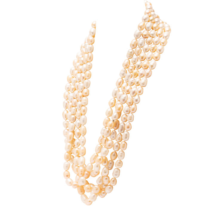 Estate Jewelry Creamy White 11x8 Baroque Pearl Strand, 120 Inches