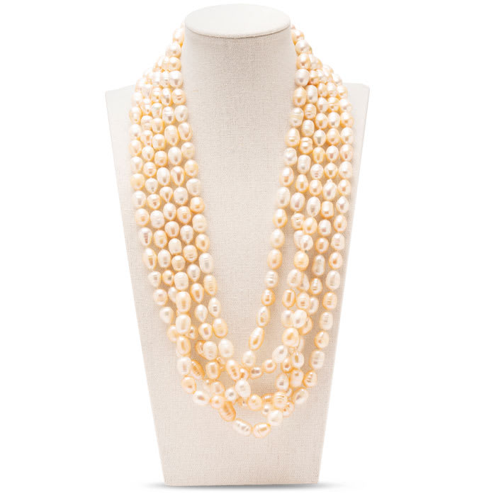 Estate Jewelry Creamy White 11x8 Baroque Pearl Strand, 120 Inches