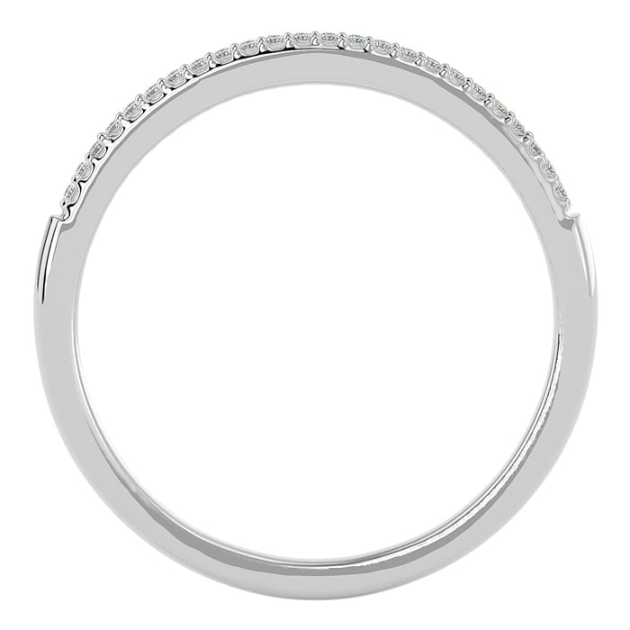 Moissanite Engagement Ring; 1/4 Carat Moissanite Pave Wedding Band In Sterling Silver. Extremely High Quality!