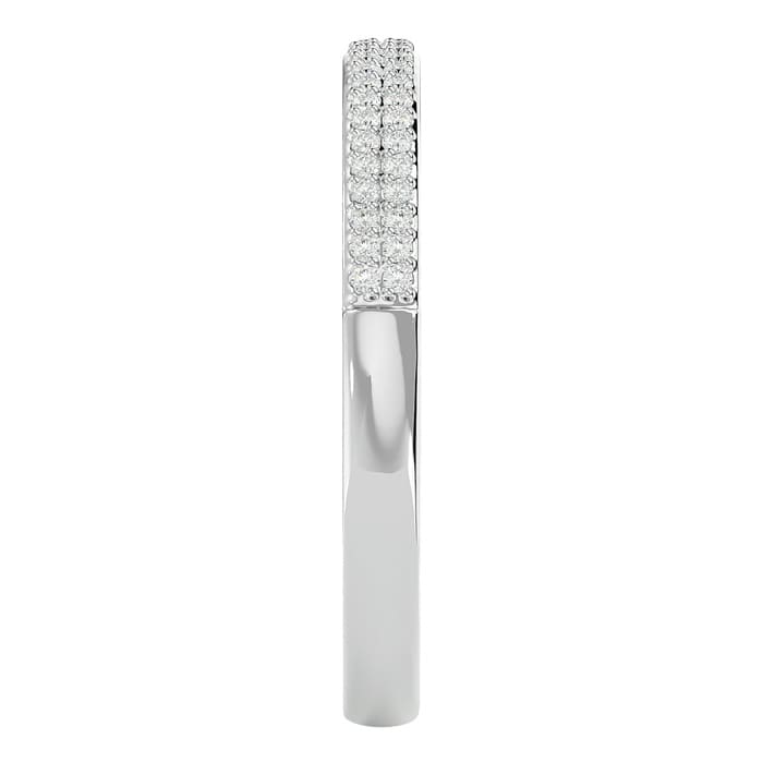 Moissanite Engagement Ring; 1/4 Carat Moissanite Pave Wedding Band In Sterling Silver. Extremely High Quality!