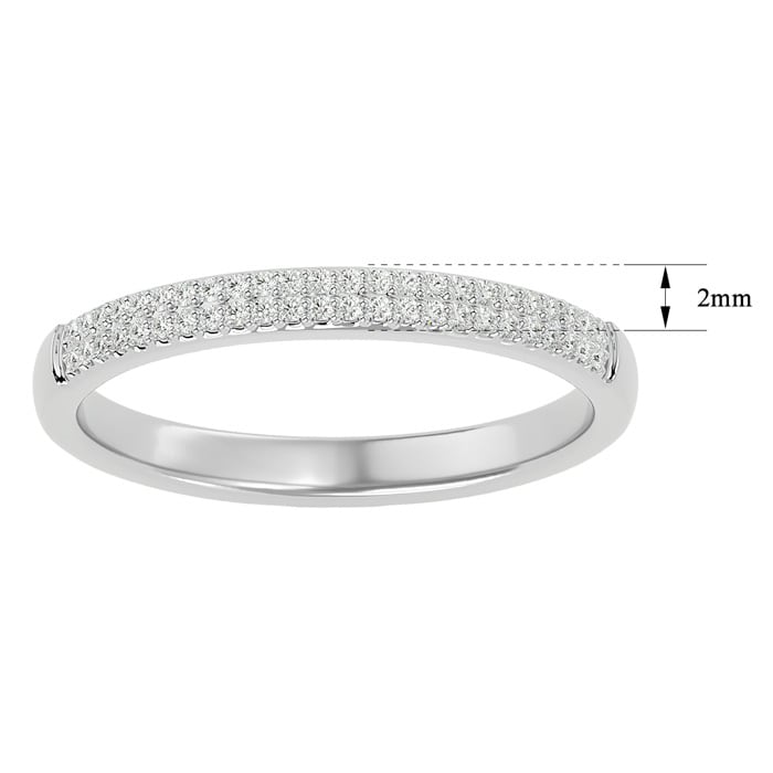 Moissanite Engagement Ring; 1/4 Carat Moissanite Pave Wedding Band In Sterling Silver. Extremely High Quality!