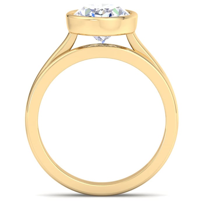 3 Carat Oval Shape Lab Grown Diamond Ring With Matching Band In 14K Yellow Gold, Solitaire