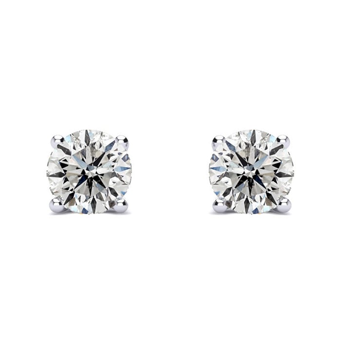 1 Carat Lab Grown Diamond Earrings In Platinum, Basket Setting