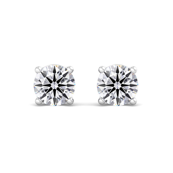 1 1/2 Carat Lab Grown Diamond Earrings In Platinum, Basket Setting