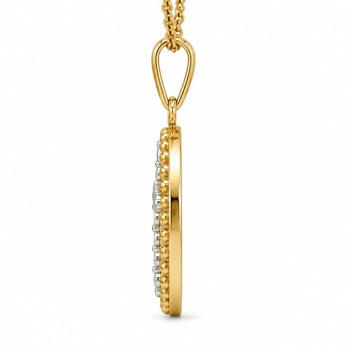 1/10 Carat Lab Grown Diamond Cross Medallion Necklace In 14K Yellow Gold Over Sterling Silver