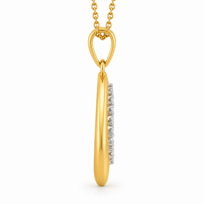 1/4 Carat Lab Grown Diamond Pear Drop Necklace In 14K Yellow Gold Over Sterling Silver