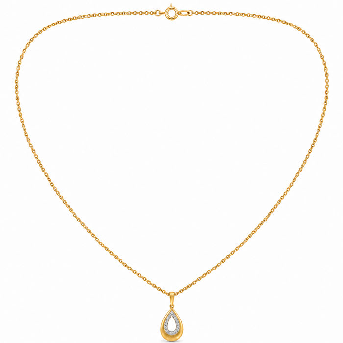 1/4 Carat Lab Grown Diamond Pear Drop Necklace In 14K Yellow Gold Over Sterling Silver