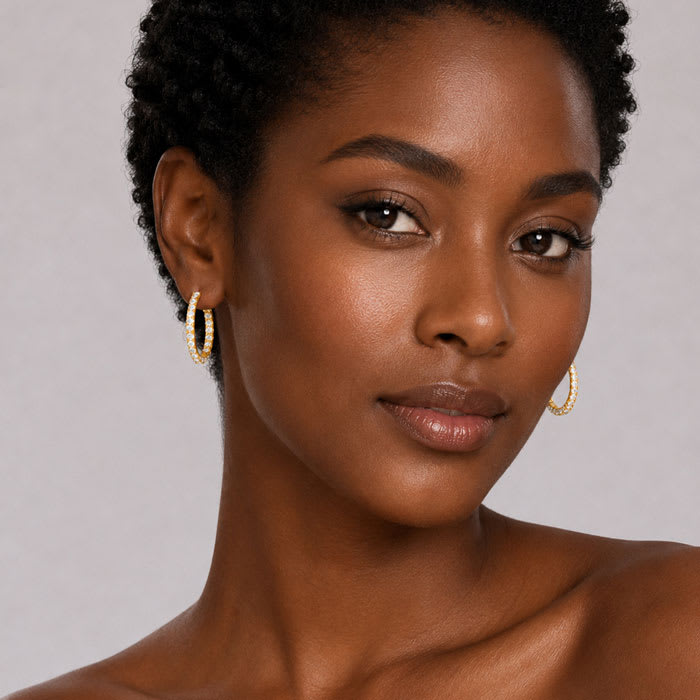 2 Carat Endless Natural Diamond Hoop Earrings In 14K Yellow Gold