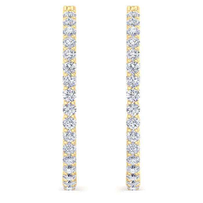2 Carat Endless Lab Grown Diamond Hoop Earrings In 14K Yellow Gold