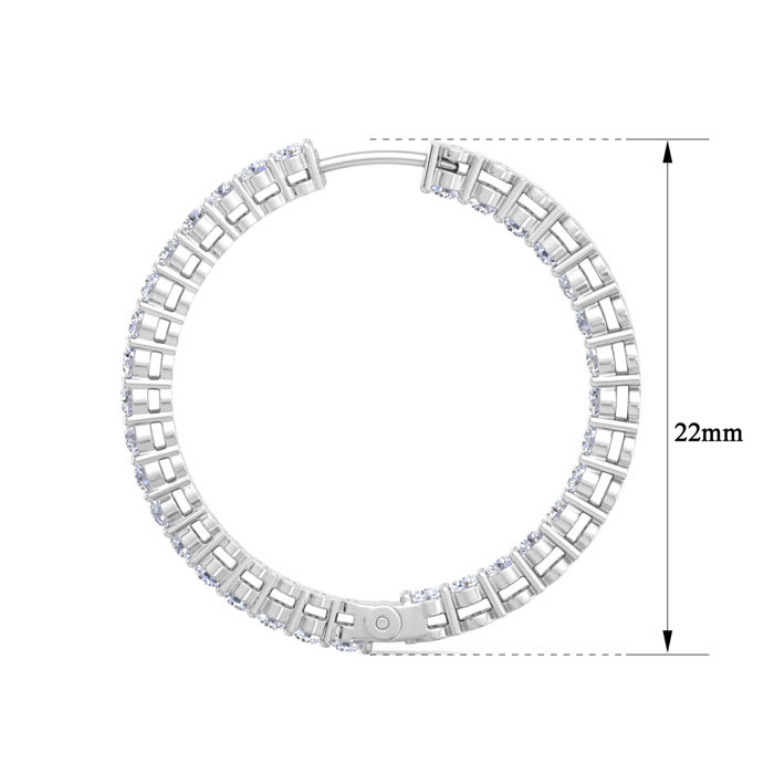 2 Carat Endless Lab Grown Diamond Hoop Earrings In Sterling Silver