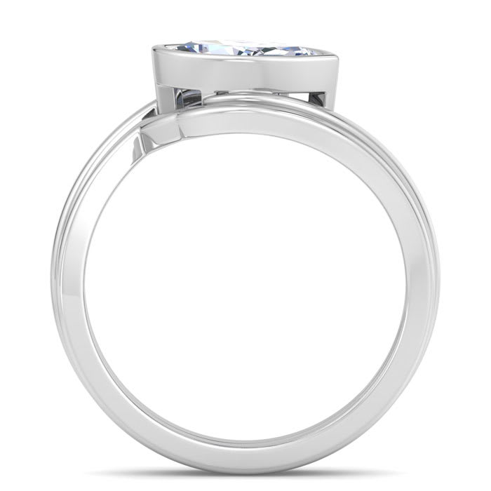 1 Carat Marquise Shape Lab Grown Diamond Ring In Sterling Silver, Solitaire