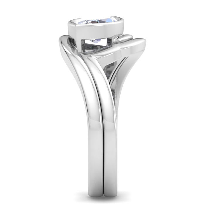 1 Carat Marquise Shape Lab Grown Diamond Ring In Sterling Silver, Solitaire