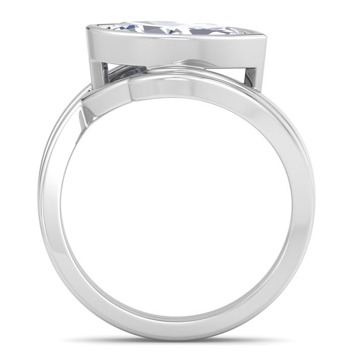 2 Carat Marquise Shape Lab Grown Diamond Ring In Sterling Silver, Solitaire