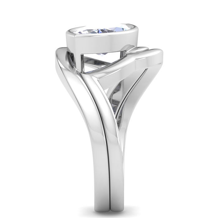 2 Carat Marquise Shape Lab Grown Diamond Ring In Sterling Silver, Solitaire