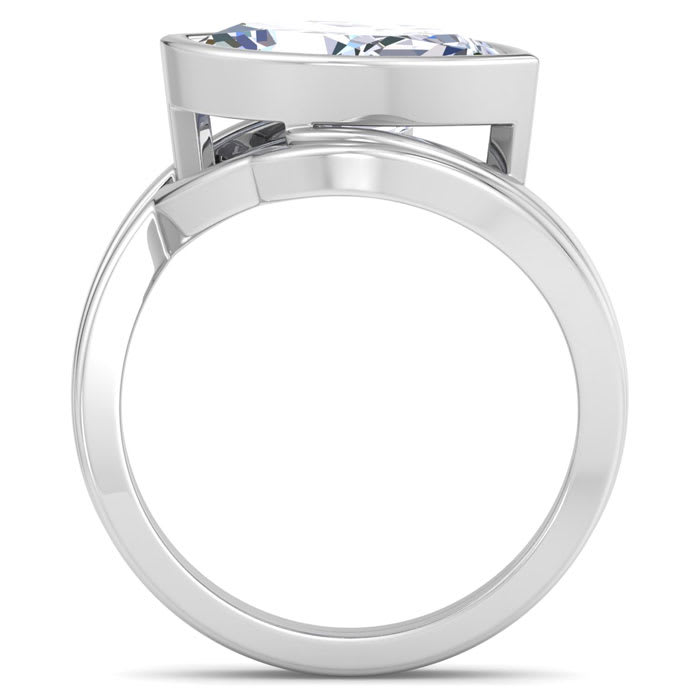 3 Carat Marquise Shape Lab Grown Diamond Ring In Sterling Silver, Solitaire