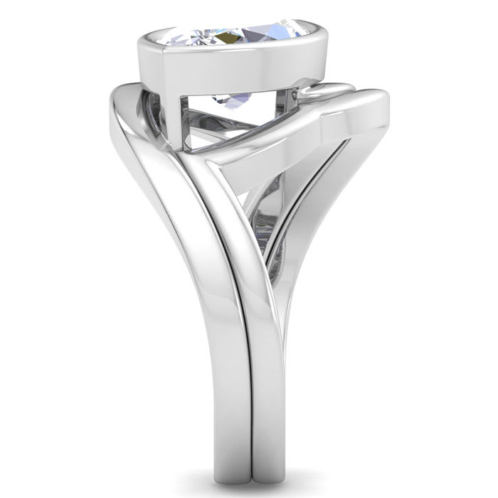 3 Carat Marquise Shape Lab Grown Diamond Ring In Sterling Silver, Solitaire