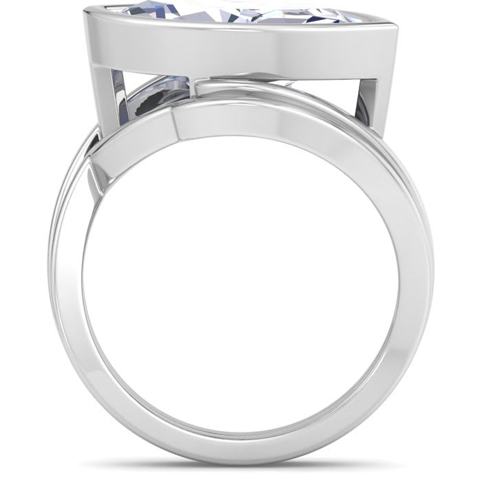5 Carat Marquise Shape Lab Grown Diamond Ring In Sterling Silver, Solitaire