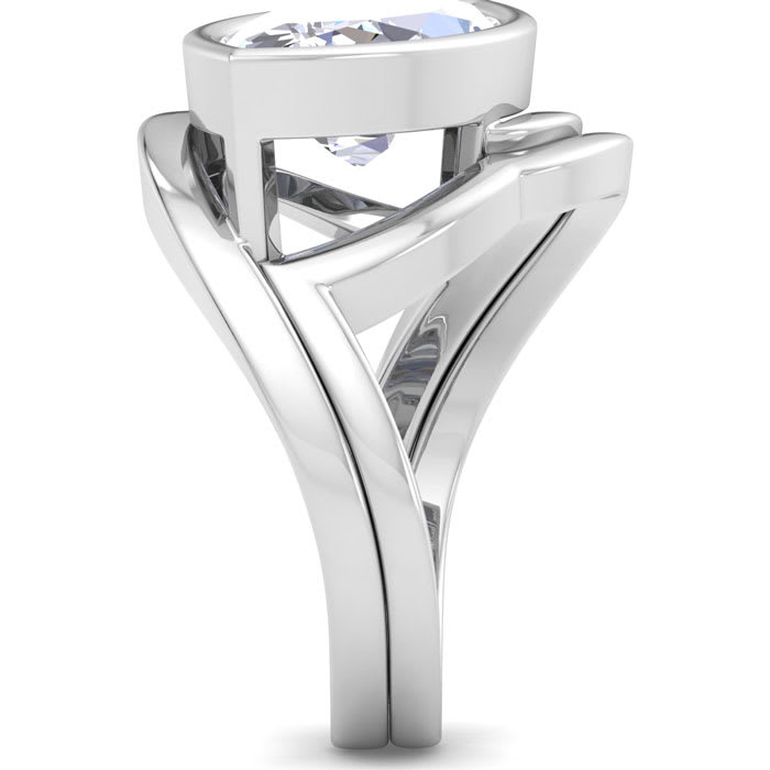 5 Carat Marquise Shape Lab Grown Diamond Ring In Sterling Silver, Solitaire