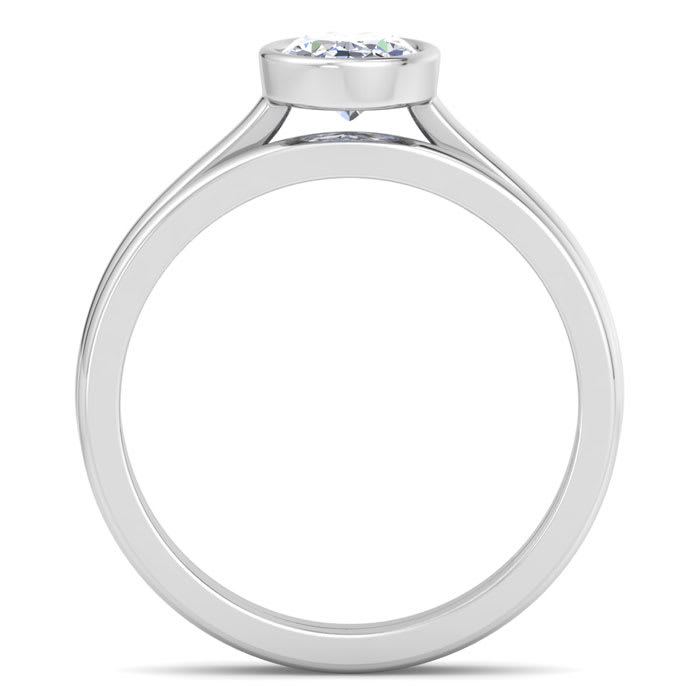 1 Carat Oval Shape Lab Grown Diamond Ring In Sterling Silver, Solitaire