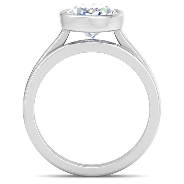 3 Carat Oval Shape Lab Grown Diamond Ring In Sterling Silver, Solitaire