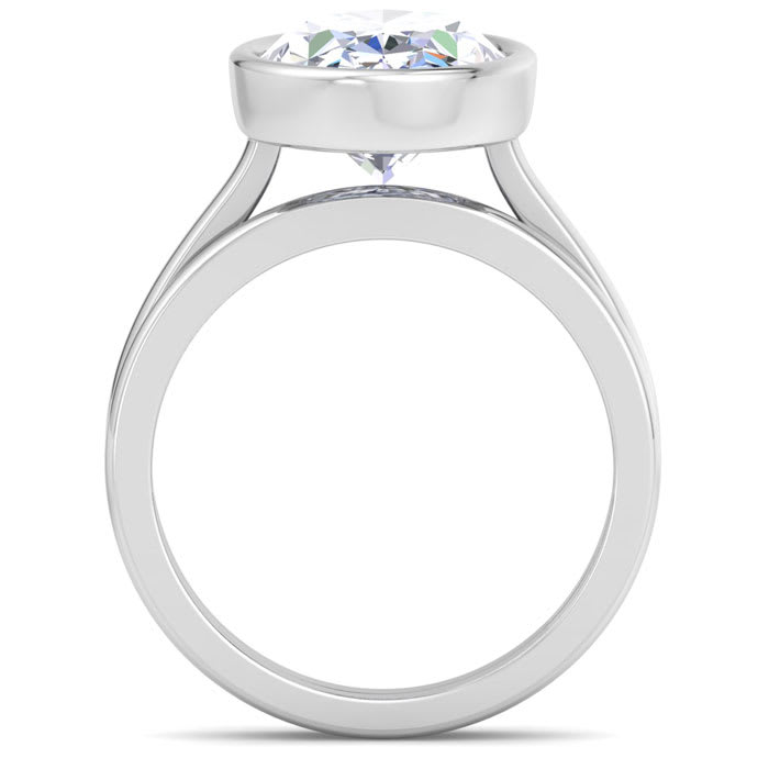 5 Carat Oval Shape Lab Grown Diamond Ring In Sterling Silver, Solitaire