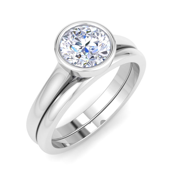 1 Carat Round Shape Lab Grown Diamond Ring In Sterling Silver, Solitaire