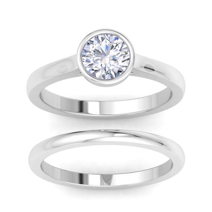 1 Carat Round Shape Lab Grown Diamond Ring In Sterling Silver, Solitaire