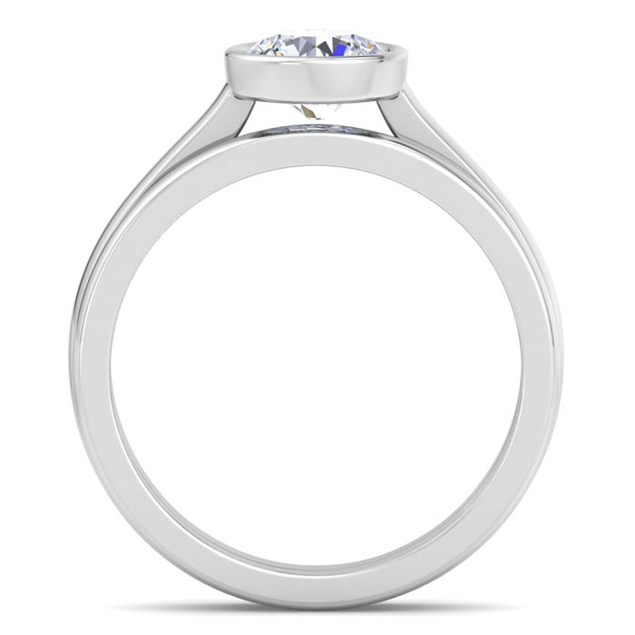 1 Carat Round Shape Lab Grown Diamond Ring In Sterling Silver, Solitaire